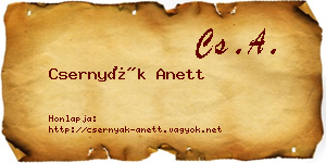 Csernyák Anett névjegykártya