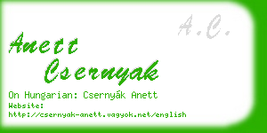 anett csernyak business card